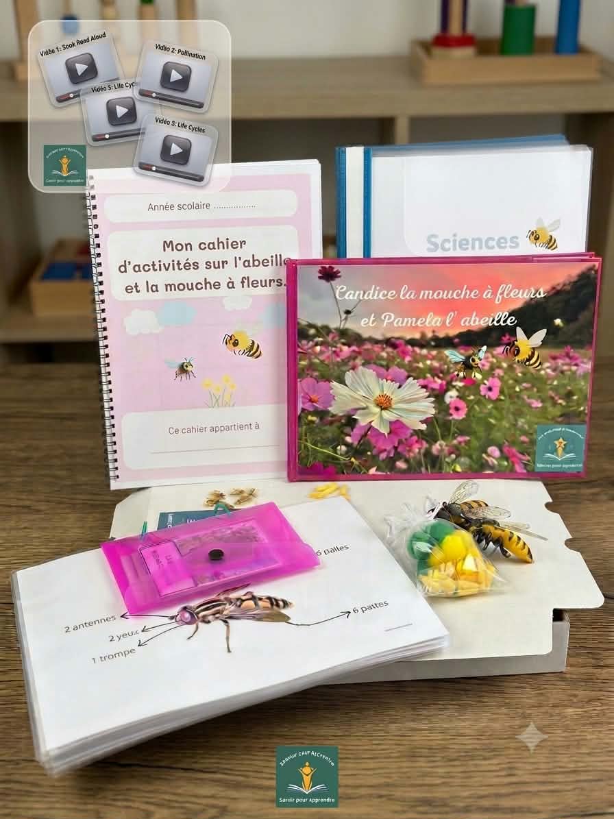 Pack la mouche à fleurs et l'abeille : le livre + le Kit Sciences à la maternelle + 4 vidéos